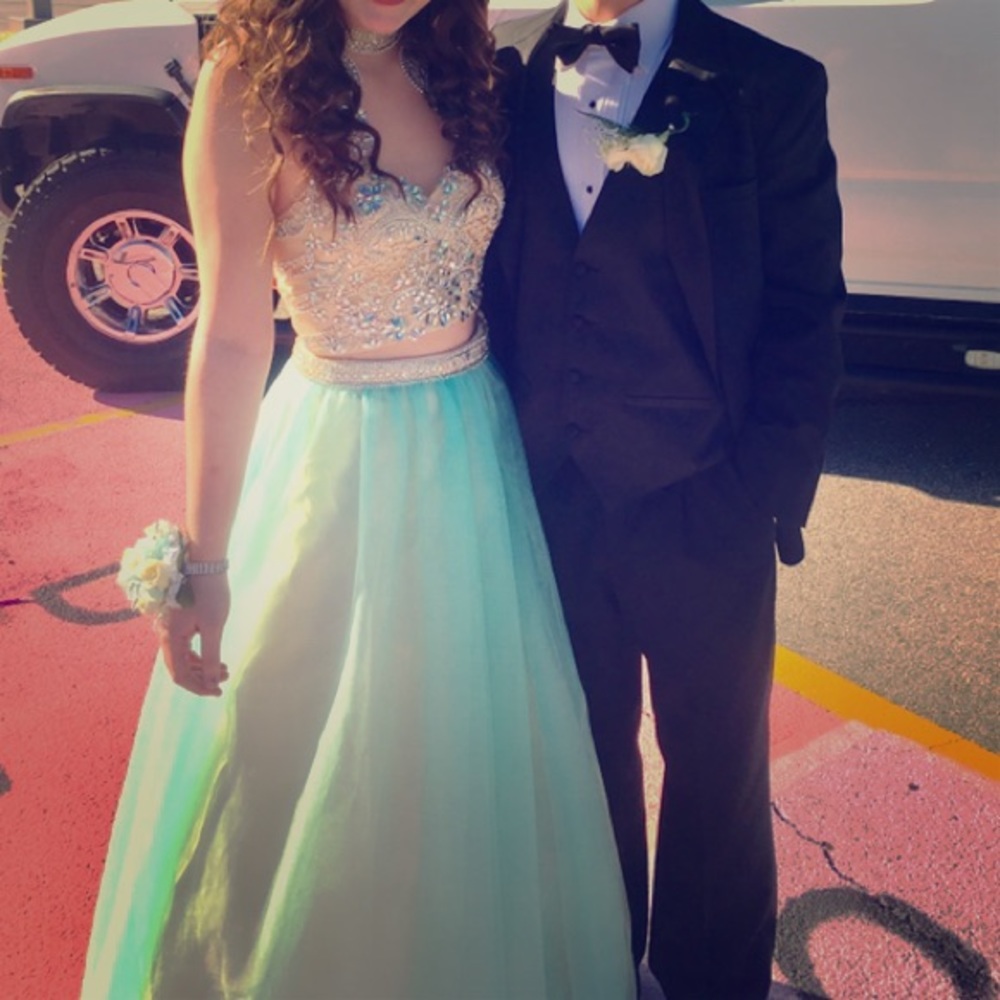 Aqua prom dress